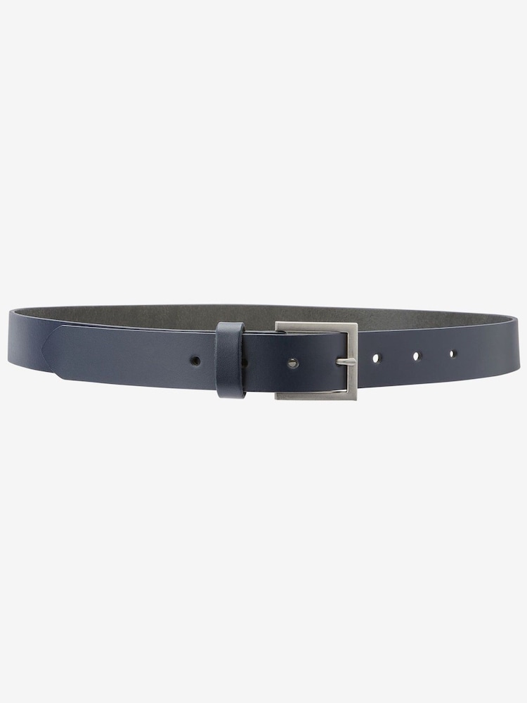 Navy Leather Jeans Belt - Image 1 of 2