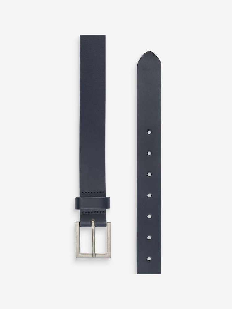 Navy Leather Jeans Belt - Image 2 of 2
