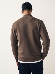 Mocha Brown Texture Bomber Jacket - Image 3 of 9