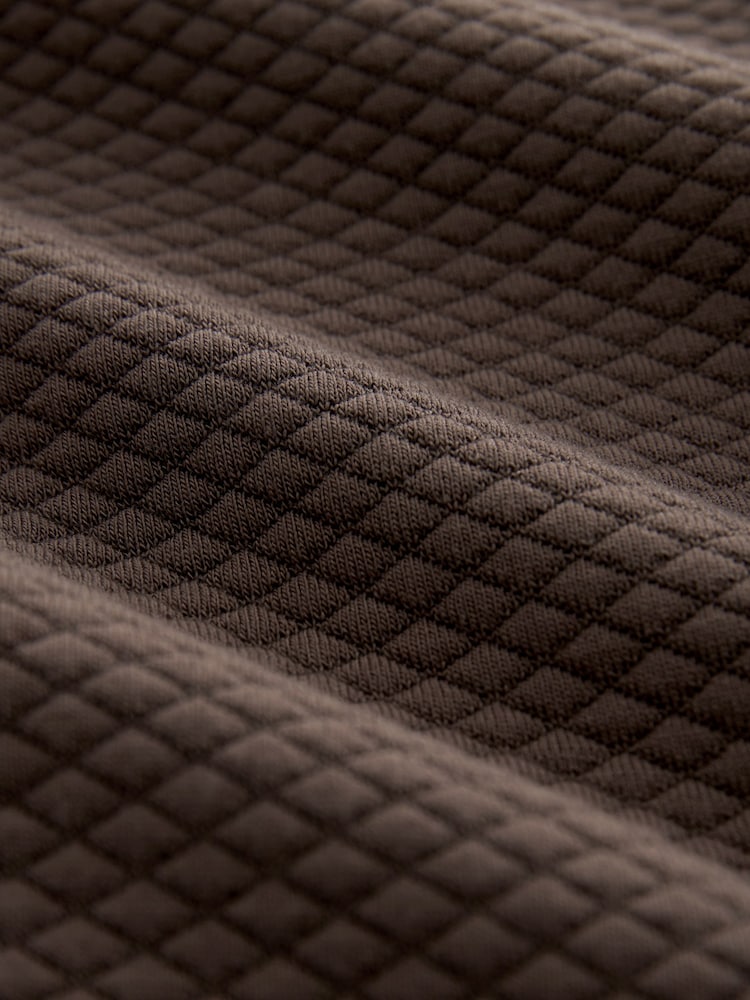 Mocha Brown Texture Bomber Jacket - Image 9 of 9