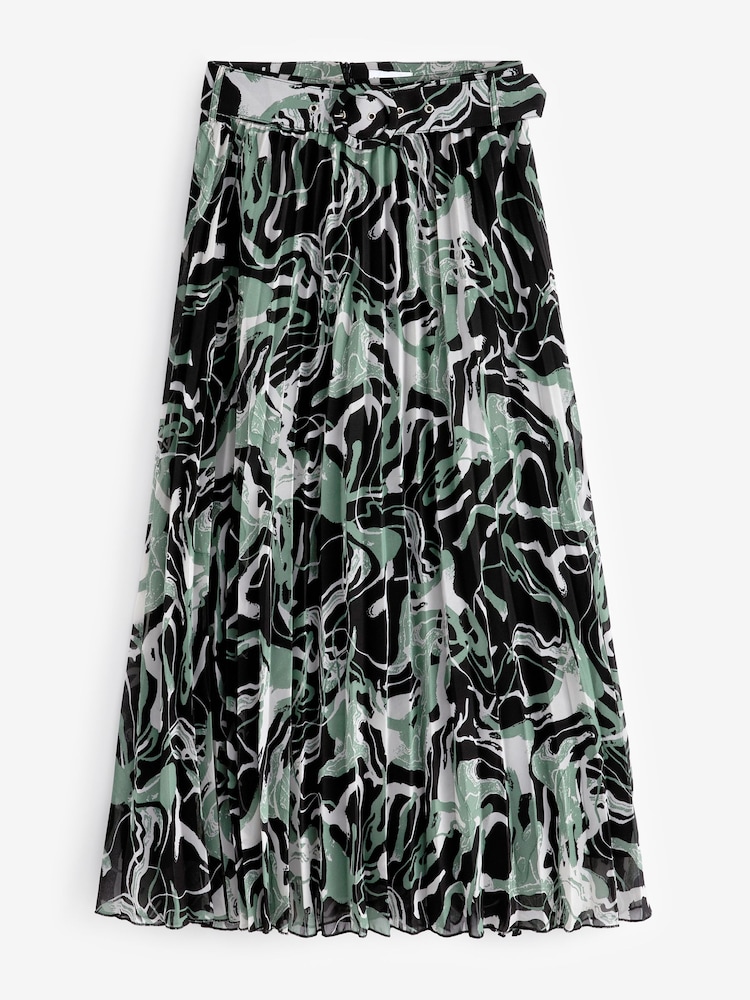 Style Cheat Multi Demi Belted Pleated Midi Skirt - Image 5 of 5