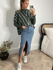 Style Cheat Green Hope knitted High neck Jumper - Image 1 of 5