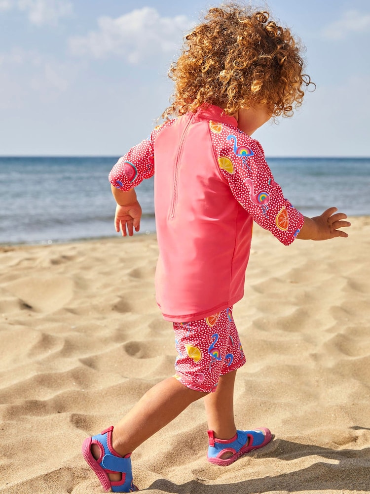 Jojo Maman Bébé Mädchen Strandsandalen mit Flamingostickerei - Bild 2 von 6