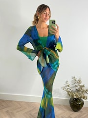 Style Cheat Green Malibu Sheer Beach Maxi Skirt - Image 1 of 5
