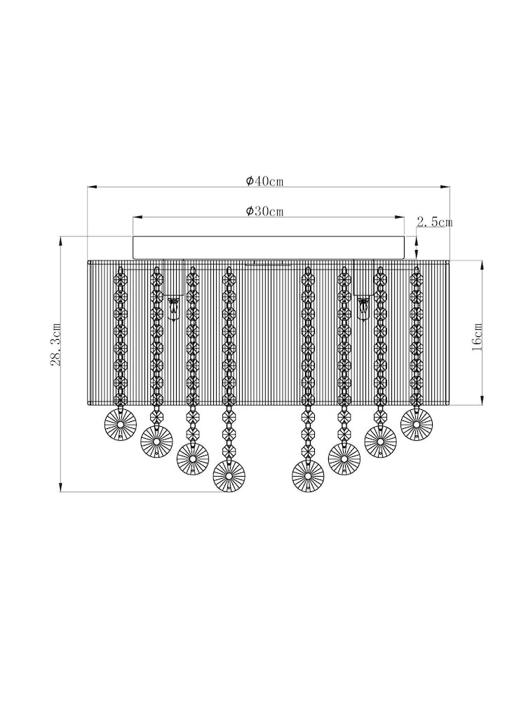 Grey Palazzo Flush Ceiling Light - Image 5 of 5