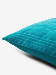 Teal Blue 50 x 50cm Velvet Ogee Cushion - Image 4 of 4