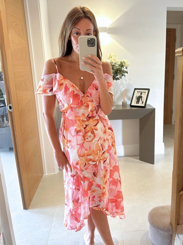 Style Cheat Pink Harri Ruffle Detail Wrap Mini Dress - Image 1 of 5 Style Cheat Pink Harri Ruffle Detail Wrap Mini Dress - Image 1 of 5