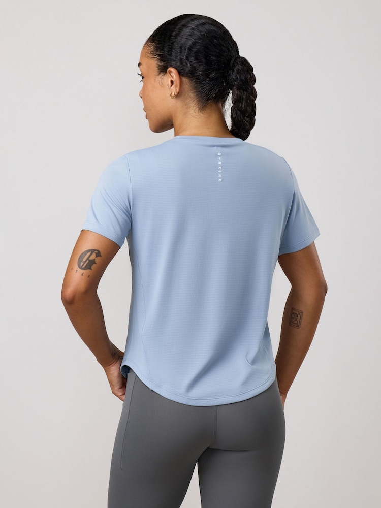 Gym King Blue Precision Cap Sleeve T-Shirt - Image 2 of 4