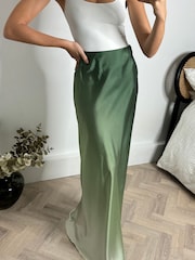 Style Cheat Green Evelyn Ombre Maxi Skirt - Image 1 of 4