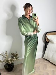 Style Cheat Green Evelyn Ombre Maxi Skirt - Image 4 of 4