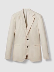 Reiss Stone Kin Slim Fit Single Breasted Linen Blazer - Image 2 of 6