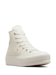 Converse Neutral Heart Embroidered Platform Lift Trainers - Image 14 of 24