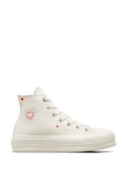 Converse Neutral Heart Embroidered Platform Lift Trainers - Image 20 of 24