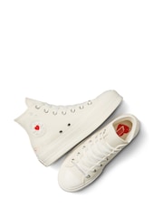 Converse Neutral Heart Embroidered Platform Lift Trainers - Image 21 of 24