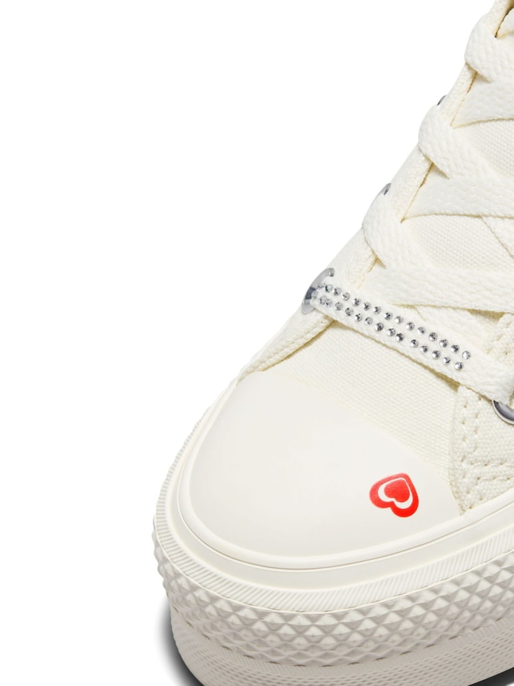 Converse Neutral Heart Embroidered Platform Lift Trainers - Image 24 of 24