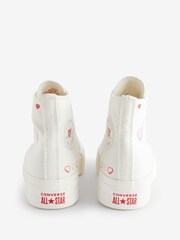 Converse Neutral Heart Embroidered Platform Lift Trainers - Image 4 of 24