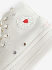 Converse Neutral Heart Embroidered Platform Lift Trainers - Image 8 of 24