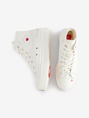 Converse Neutral Heart Embroidered Platform Lift Trainers - Image 9 of 24