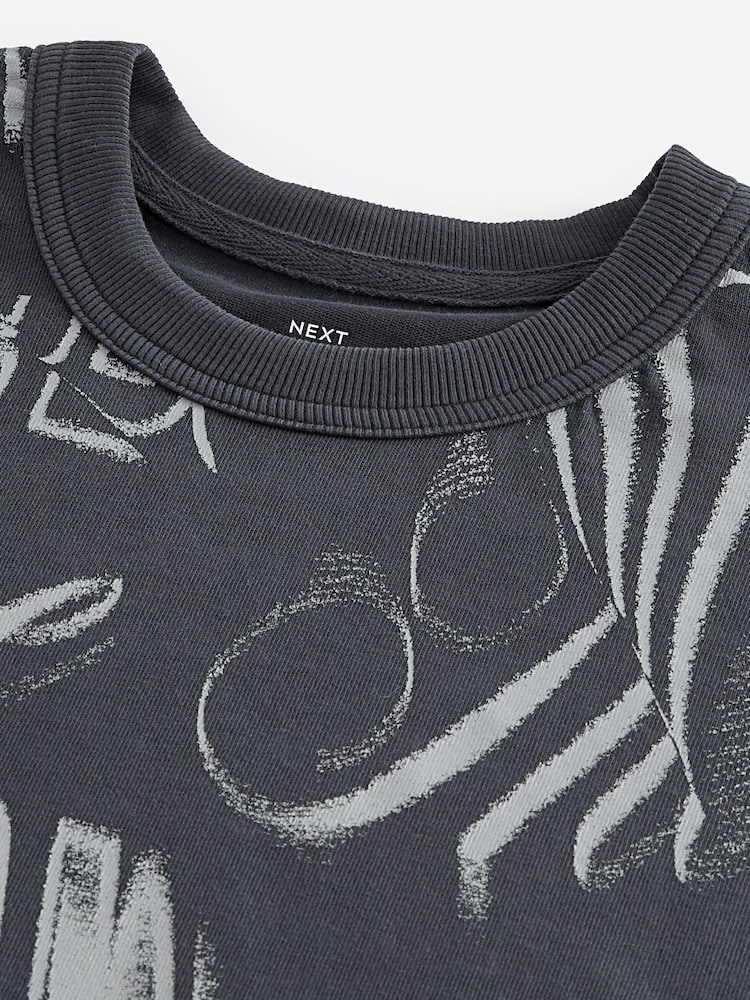 Slate Grey Relaxed fit EDIT Heavyweight Marble Graphic T-Shirt - Image 8 of 8
