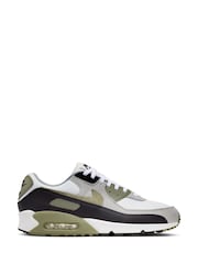 Nike White/Green Air Max 90 Trainers - Image 1 of 7