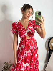 Style Cheat Red Zoe Tiered Cutout Maxi Dress - Image 4 of 4