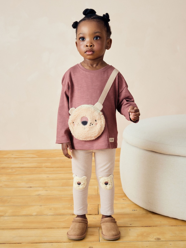 Brown Bear 100% Cotton Long Sleeve Bag T-Shirt (3mths-7yrs) - Image 1 of 5