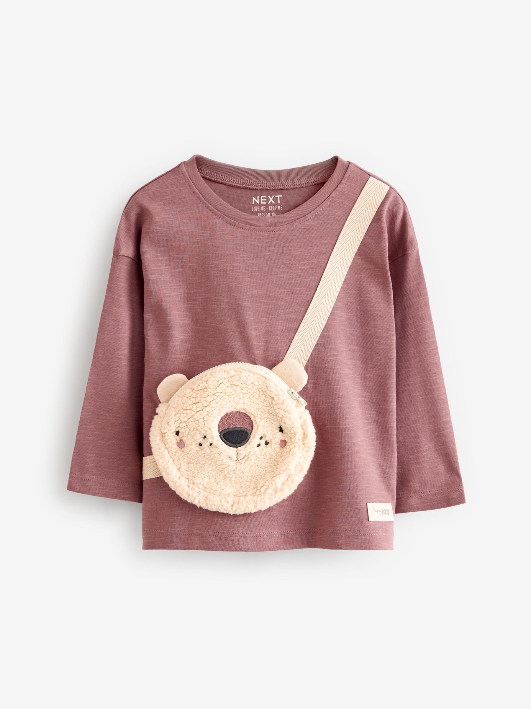 Buy Brown Bear 100% Cotton Long Sleeve Bag T-Shirt (3mths-7yrs