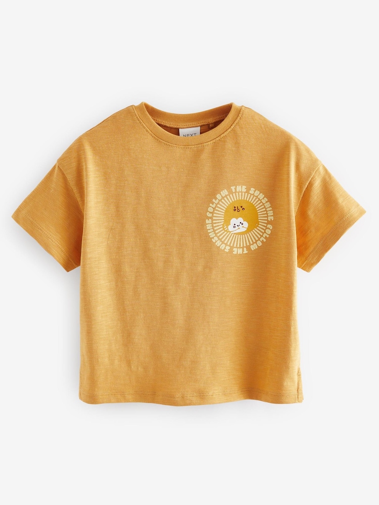 Slogan rumenega sonca - 100% Cotton kratek rokav; s kratkimi rokavi majica (3mesec-7leto) - Slika 1 iz 3