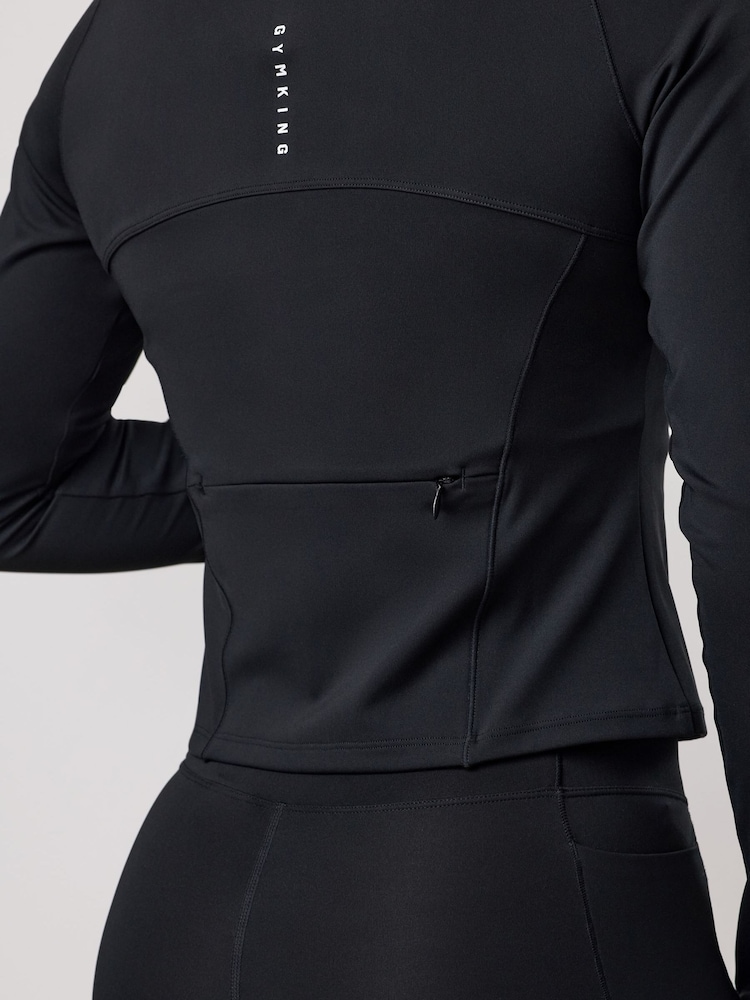 Gym King Black Precision Full Zip Funnel Jacket - Image 2 of 4 Gym King Black Precision Full Zip Funnel Jacket - Image 2 of 4