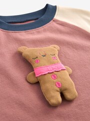 Ecru/Navy Padded Bear 100% Cotton Long Sleeve T-Shirt (3mths-7yrs) - Image 7 of 7