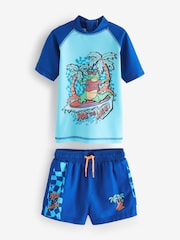 Kobaltblau/Krokodildesign - Sonnenschutz-Set aus Oberteil und Shorts (3 Monate–7 Jahre) - Bild 10 von 12