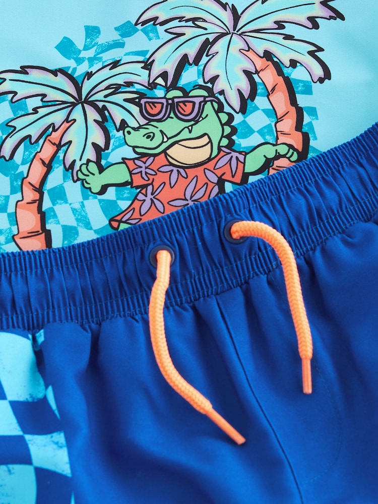 Kobaltblau/Krokodildesign - Sonnenschutz-Set aus Oberteil und Shorts (3 Monate–7 Jahre) - Bild 12 von 12