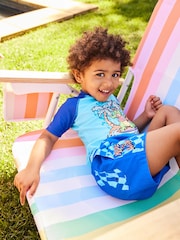 Kobaltblau/Krokodildesign - Sonnenschutz-Set aus Oberteil und Shorts (3 Monate–7 Jahre) - Bild 3 von 12