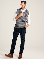 Joules Cord Navy Blue Straight Leg Corduroy Trousers - Image 3 of 6