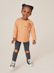 Orange Pumpkin Halloween 100% Cotton Long Sleeve T-Shirt (3mths-7yrs) - Image 2 of 7