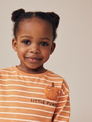 Orange Pumpkin Halloween 100% Cotton Long Sleeve T-Shirt (3mths-7yrs) - Image 4 of 7
