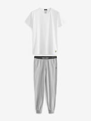 Lyle & Scott Grey Cash 100% Cotton Top And Joggers Set - Image 1 of 7