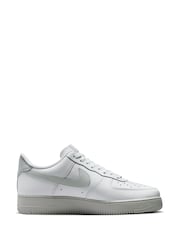 Nike Grey/White Air Force 1 Low Trainers - Image 2 of 8