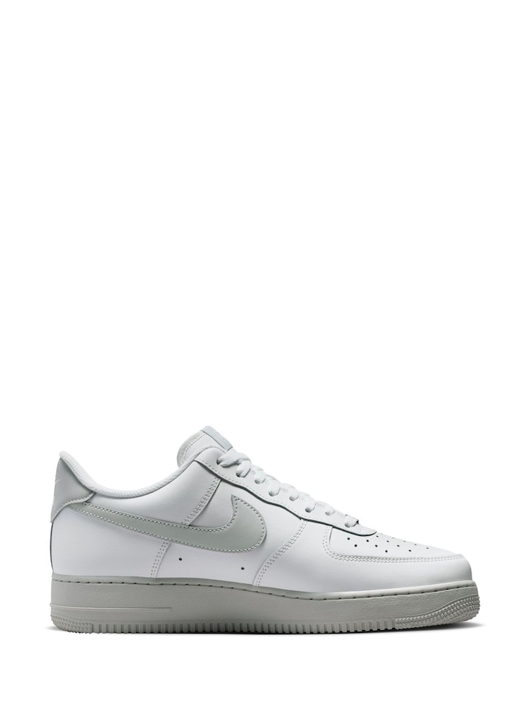 Nike Grey/White Air Force 1 Low Trainers - Image 2 of 8 Nike Grey/White Air Force 1 Low Trainers - Image 2 of 8