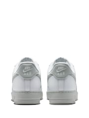 Nike Grey/White Air Force 1 Low Trainers - Image 6 of 8