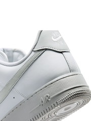Nike Grey/White Air Force 1 Low Trainers - Image 7 of 8