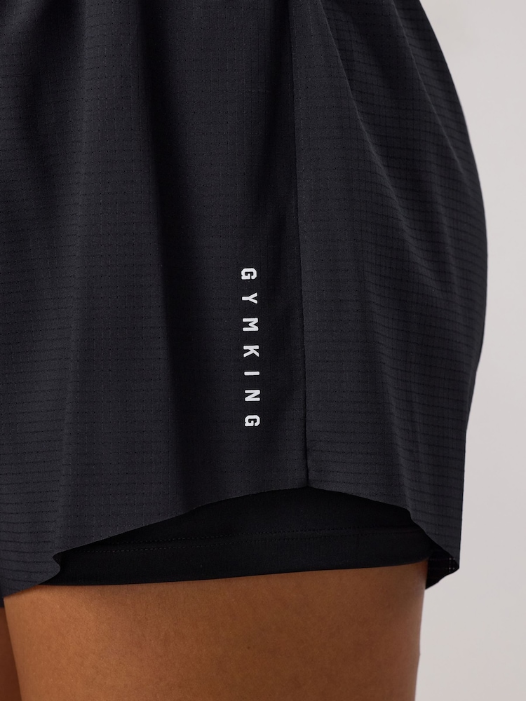 Gym King Black Precision Running Shorts - Image 4 of 4 Gym King Black Precision Running Shorts - Image 4 of 4
