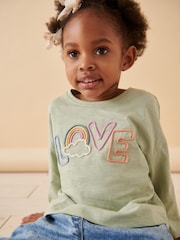 Green Love Slogan 100% Cotton Long Sleeve T-Shirt (3mths-7yrs) - Image 4 of 8