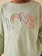 Green Love Slogan 100% Cotton Long Sleeve T-Shirt (3mths-7yrs) - Image 5 of 8