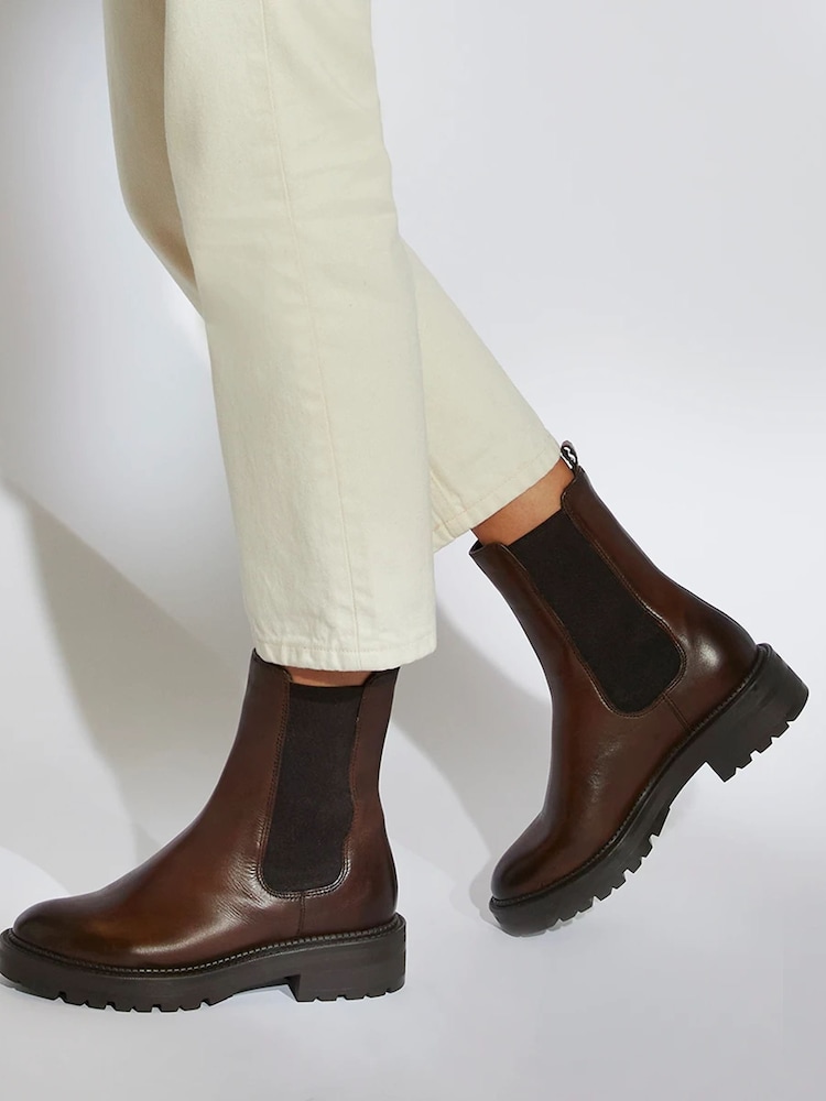 Dune London Brown Picture Boots - Image 2 of 5