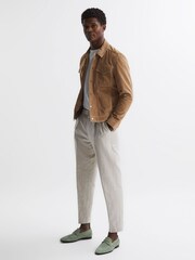 Reiss Dusty Mint Bray Suede Slip On Loafers - Image 2 of 5