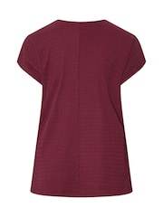 Yours Curve Red Textured Grown On T-Shirt - Image 6 of 6
