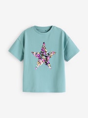 Blue Star Sequin T-Shirt (3-16yrs) - Image 1 of 3