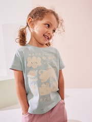 Blue Flower Slogan Short Sleeve T-Shirt (3mths-7yrs) - Image 1 of 7