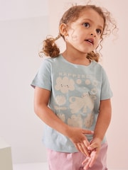 Blue Flower Slogan Short Sleeve T-Shirt (3mths-7yrs) - Image 2 of 7
